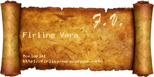 Firling Vera névjegykártya